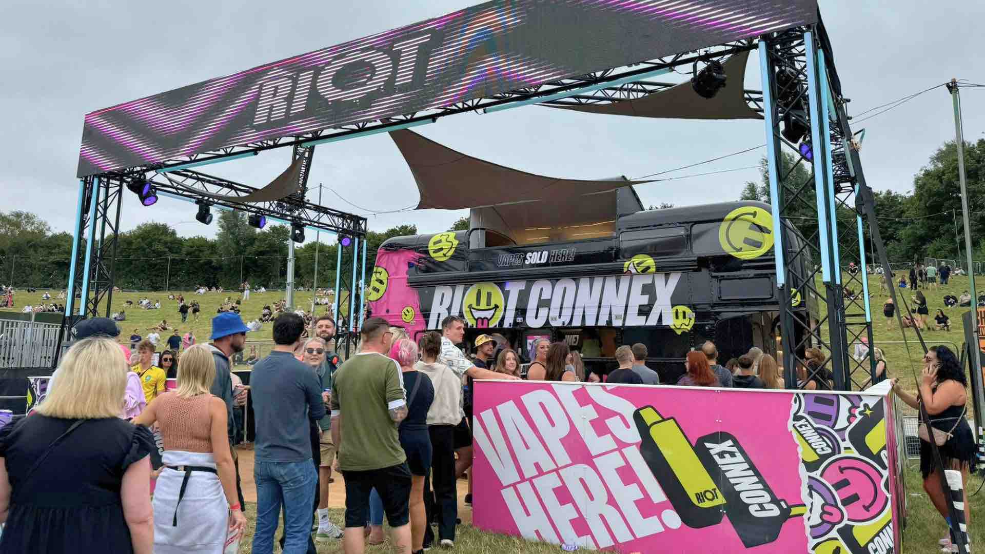 Riot Squad 'Riot Connex' bus at the National Bowl, Milton Keynes Chase and Status event.