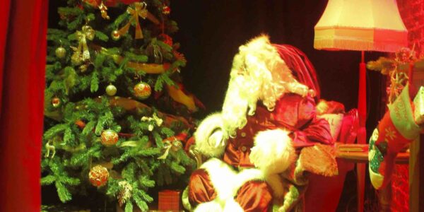 Santa sat in his throne.