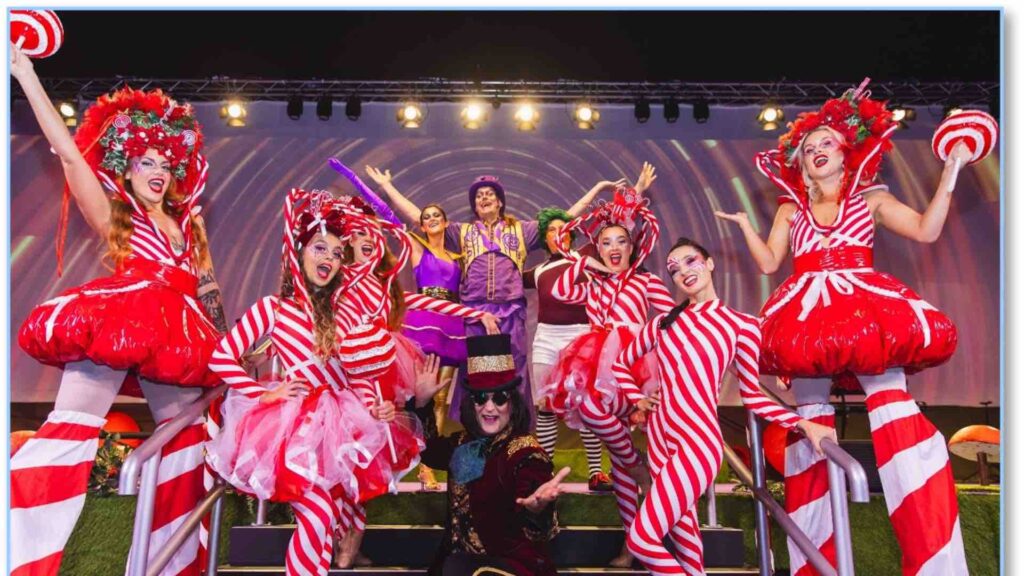 Candy cane entertainers at event