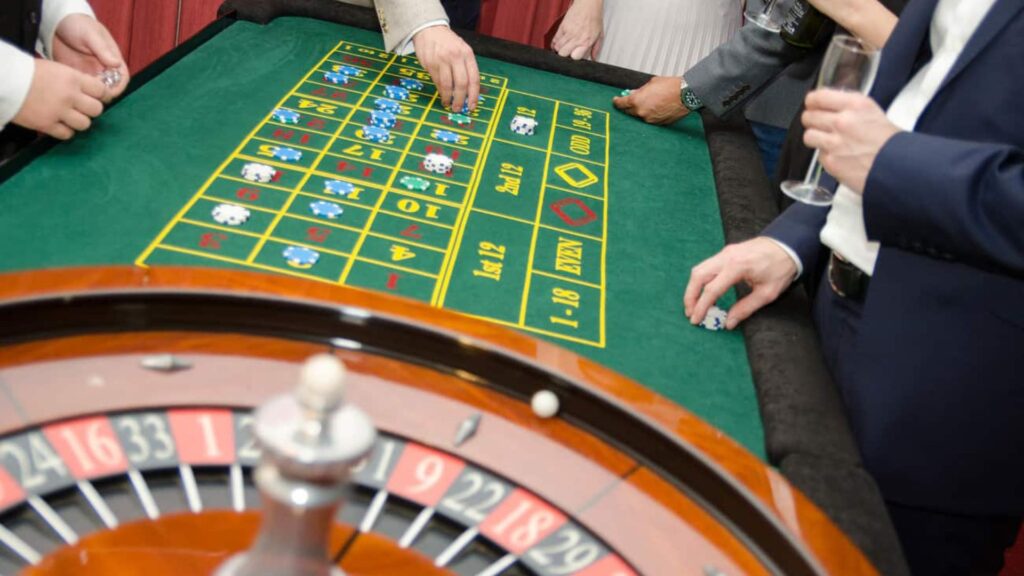 Thrilling casino table being played at an event