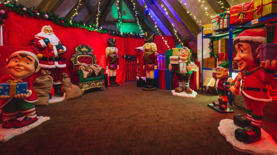 Santas toyshop theme event with props and scenery.