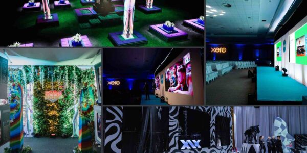 Custom stage designs by Julia Charles.