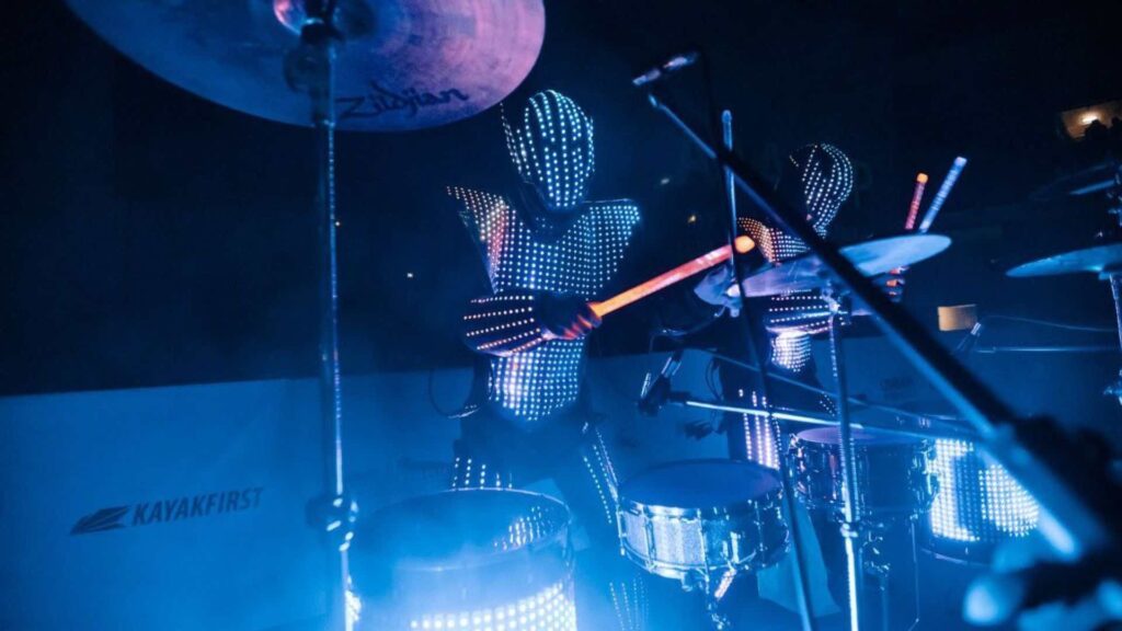An LED Drum Performer at an event