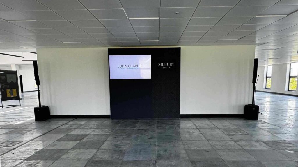 Minimalist stage area created for Silbury House .