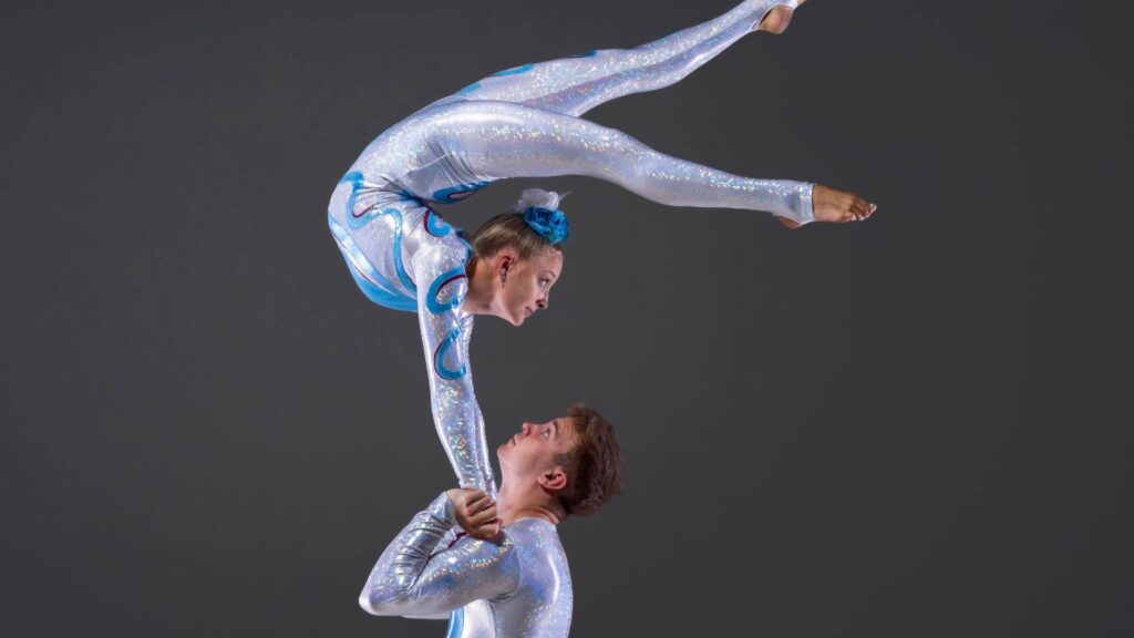 Stunning professional acrobats posing
