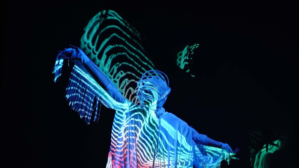Performer with LED lighting