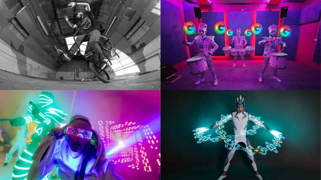 Collage of conference entertainment acts