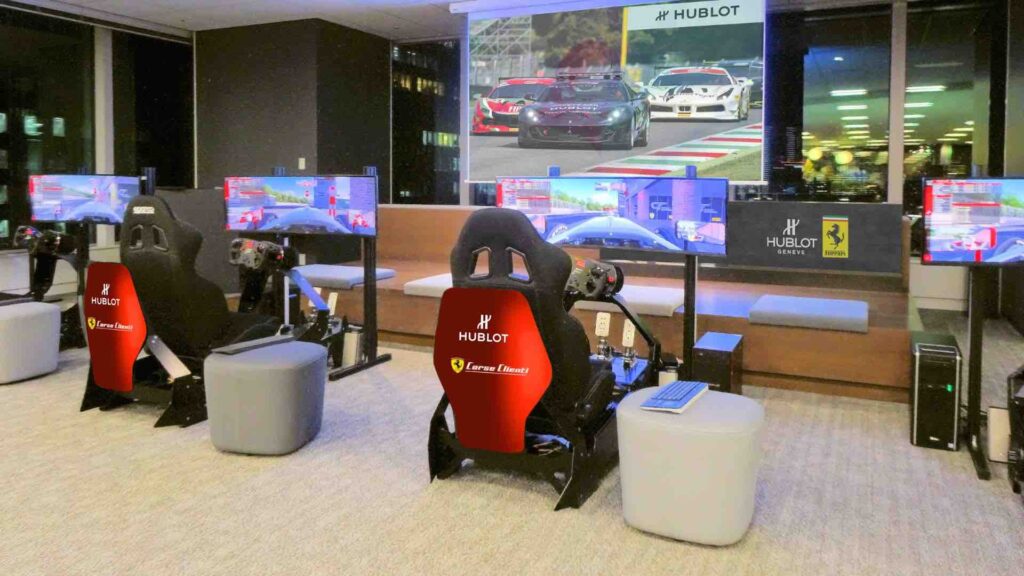 D-Box Racing Simulators set up for an event.