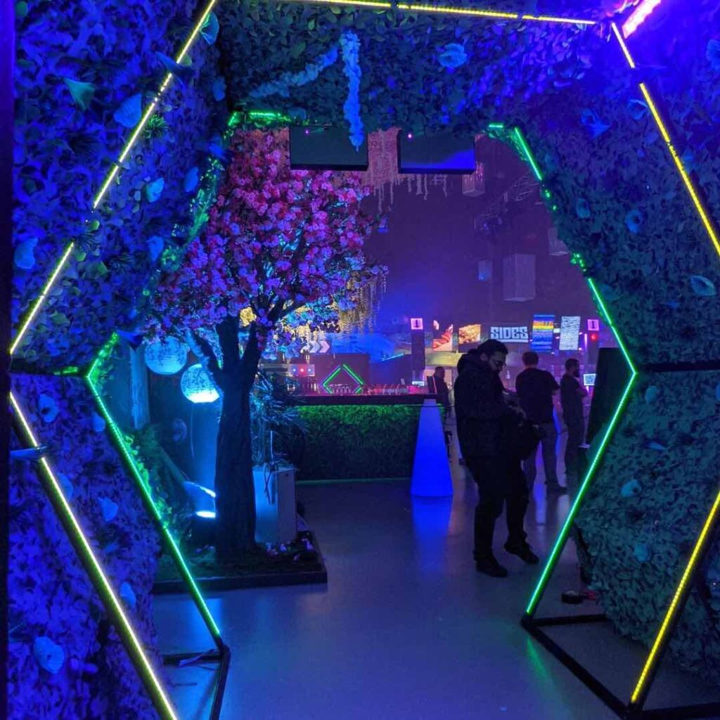 Immersive LED entry tunnel created for a sci fi themed event in London East Wintergarden.