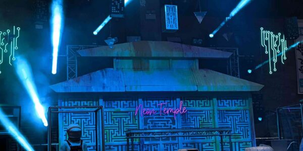We created a bespoke stage and set design inspired by a dystopic Tokyo future for this large event in London.