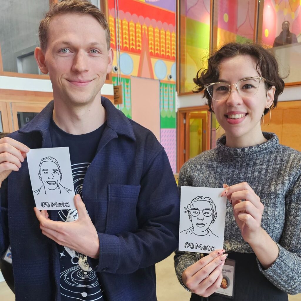 Sketch bot portraits for events.