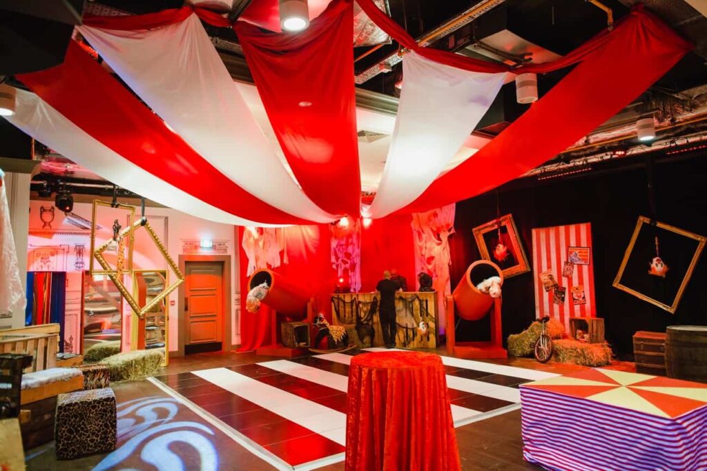 Dance floor for a Twisted Circus Halloween event