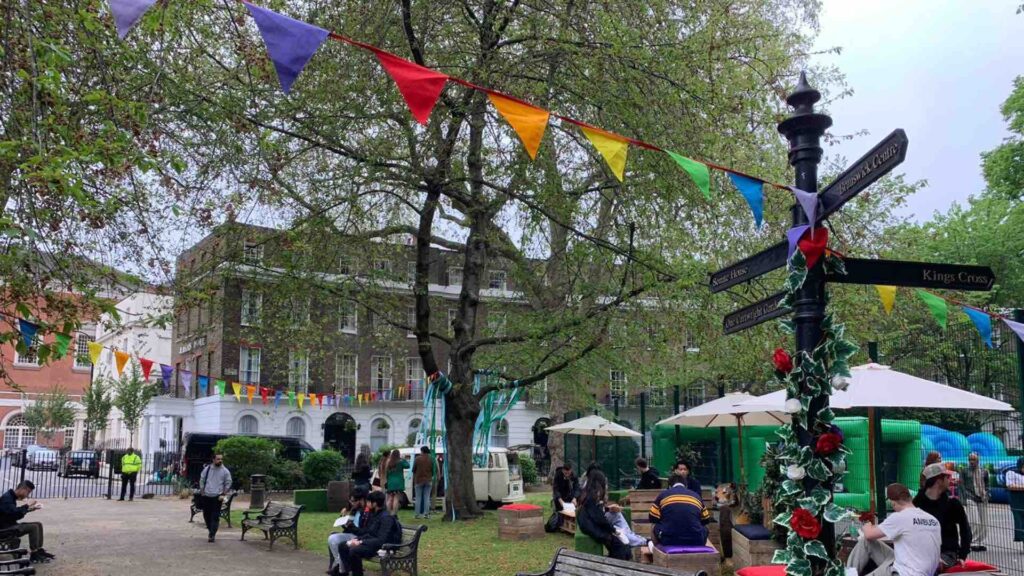 An outdoor festival themed as a jungle