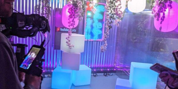 Youtube futuristic themed content taking area ideal for influencer events.