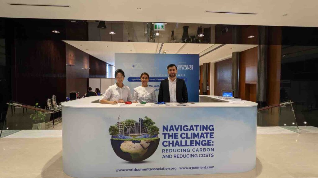 A help desk at the WCA Conference Dubai