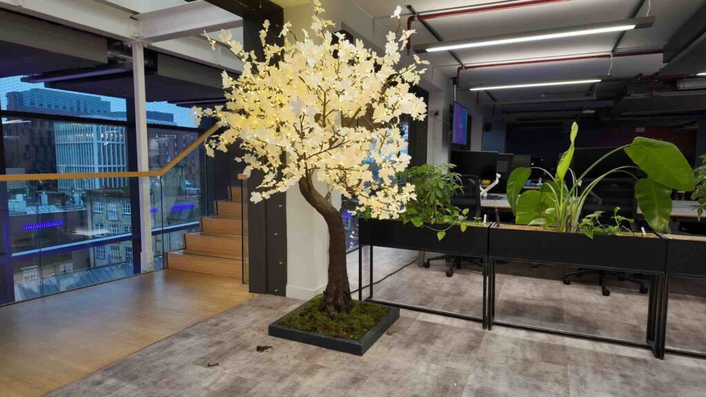 Simple LED tree prop that can be used to outfit office parties and Enchanted garden event spaces.