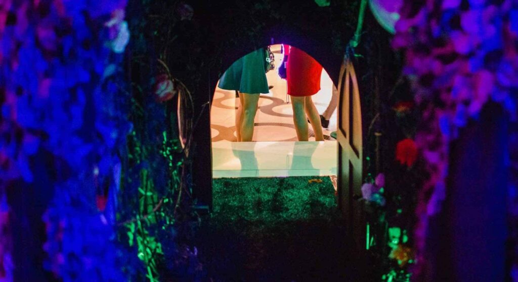 Rabbit tunnel part of an Easter maze for brand activation.