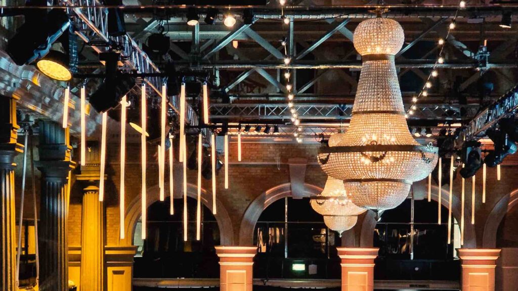 LED lighting and chandelier hangings.