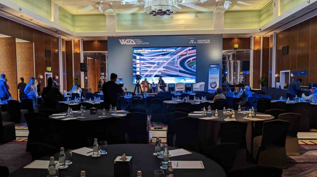 Indoor shot of a conference set-up