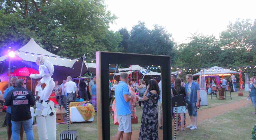 Mini-festival outdoors for Bluechip company event.