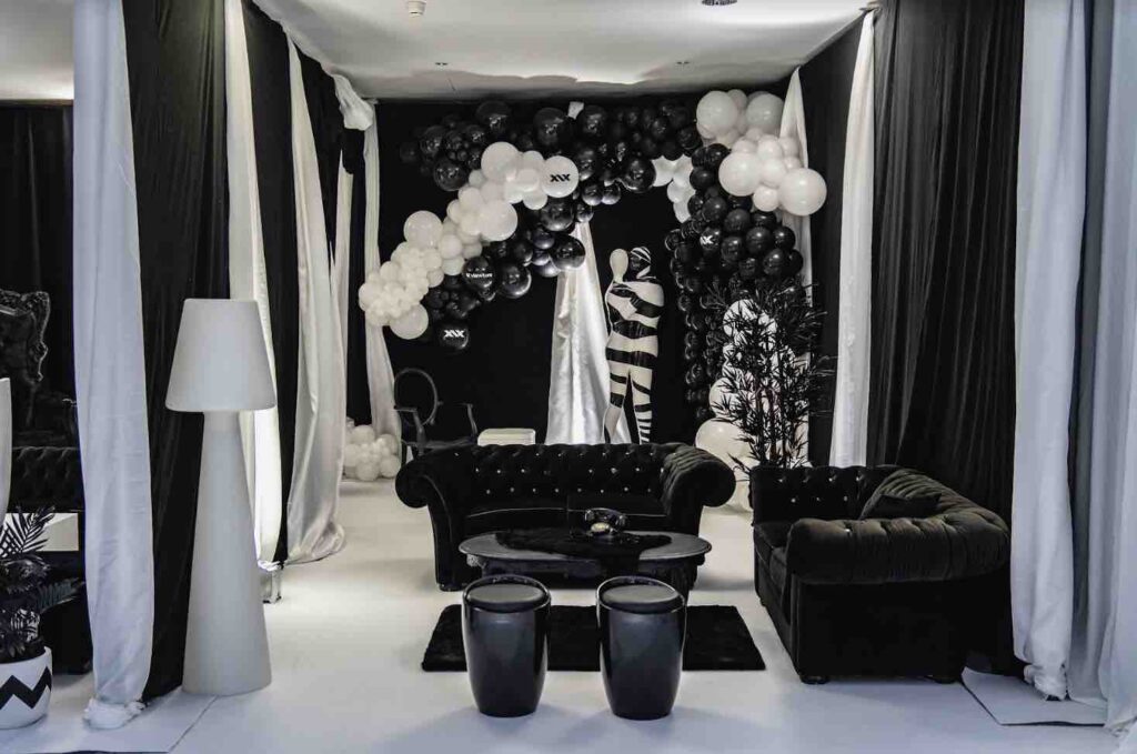 A black and white luxury dream circus theme