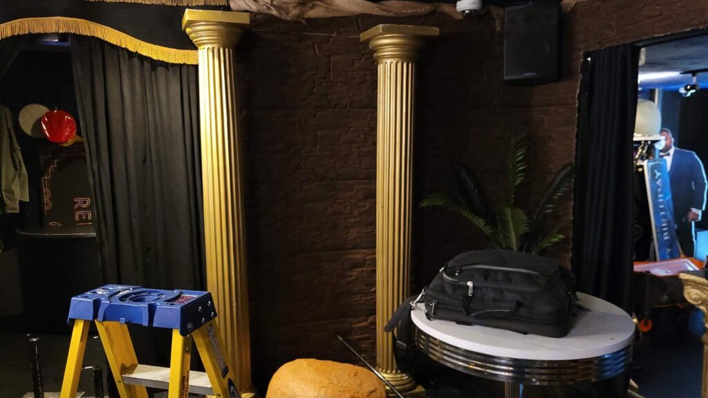 London Reign nightclub themed set production Egyptian style props.