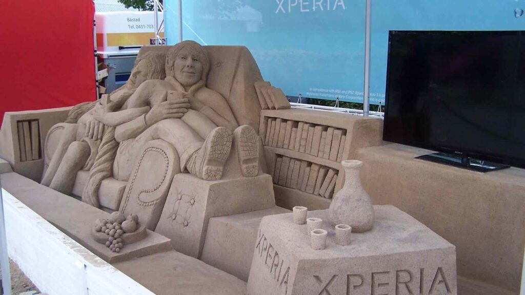 A sand sculpture at an event