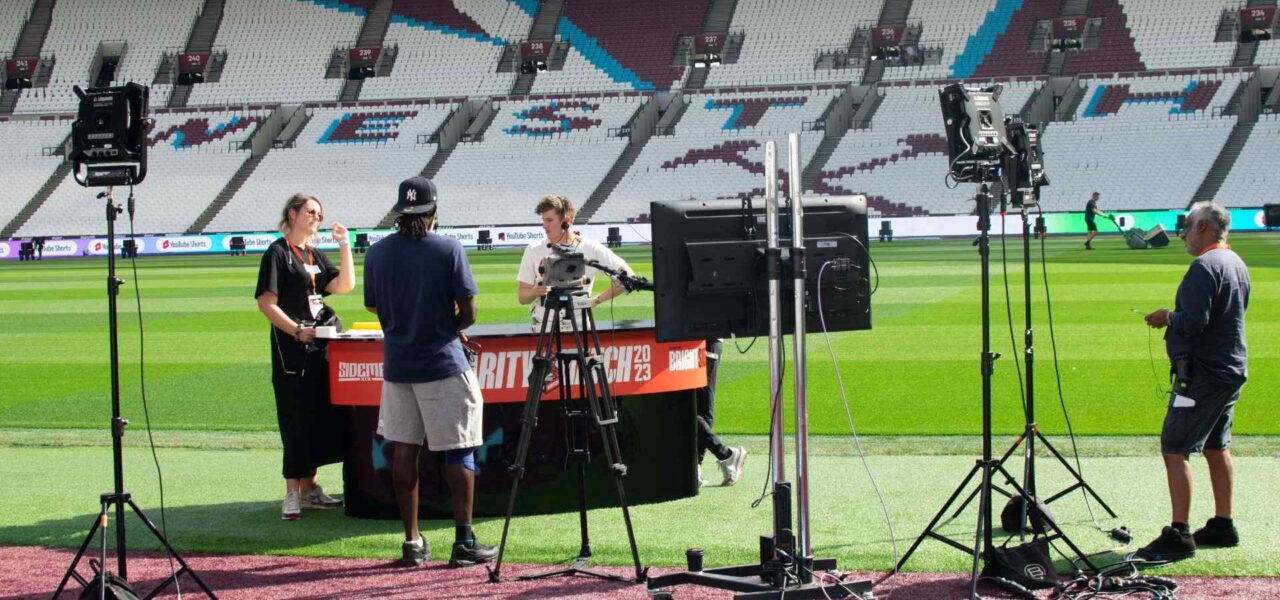 Sidemen-Charity-Match-2023-Testing-Pundit-Desk-Pitch-Side
