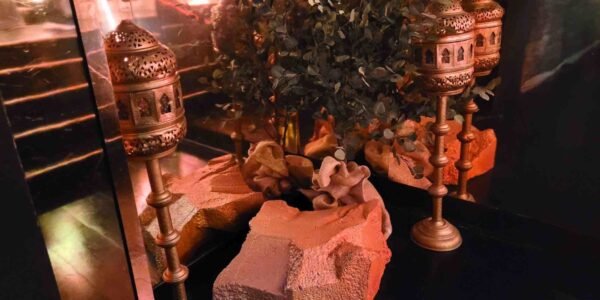 Bespoke ancient Egyptian themed events props including rocks and lamps.