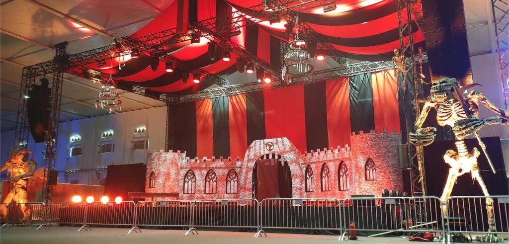 A stage setup for the Horror Festival in Saudi Arabia