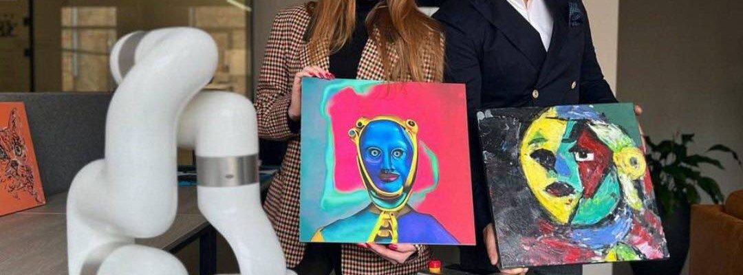 Clients-Holding-Live-Paintings-By-Robot