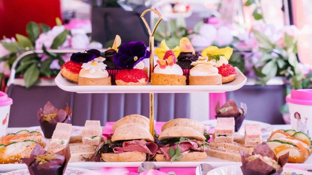 A luxury platter of themed afternoon tea