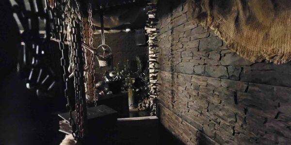 View from inside the marketplace, an installation created for an Egyptian themed event and party.