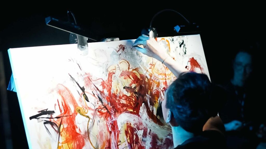 A live event painter at an event