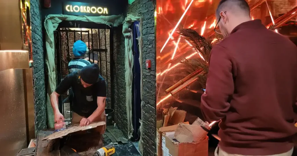 Event manager Michael overseeing production of the REIGN nightclub venue transformation for Halloween.