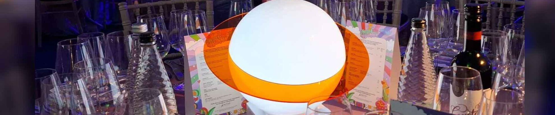 Planet themed LED globe table centrepiece for corporate events. Planet themed LED globe table centrepiece for corporate events.