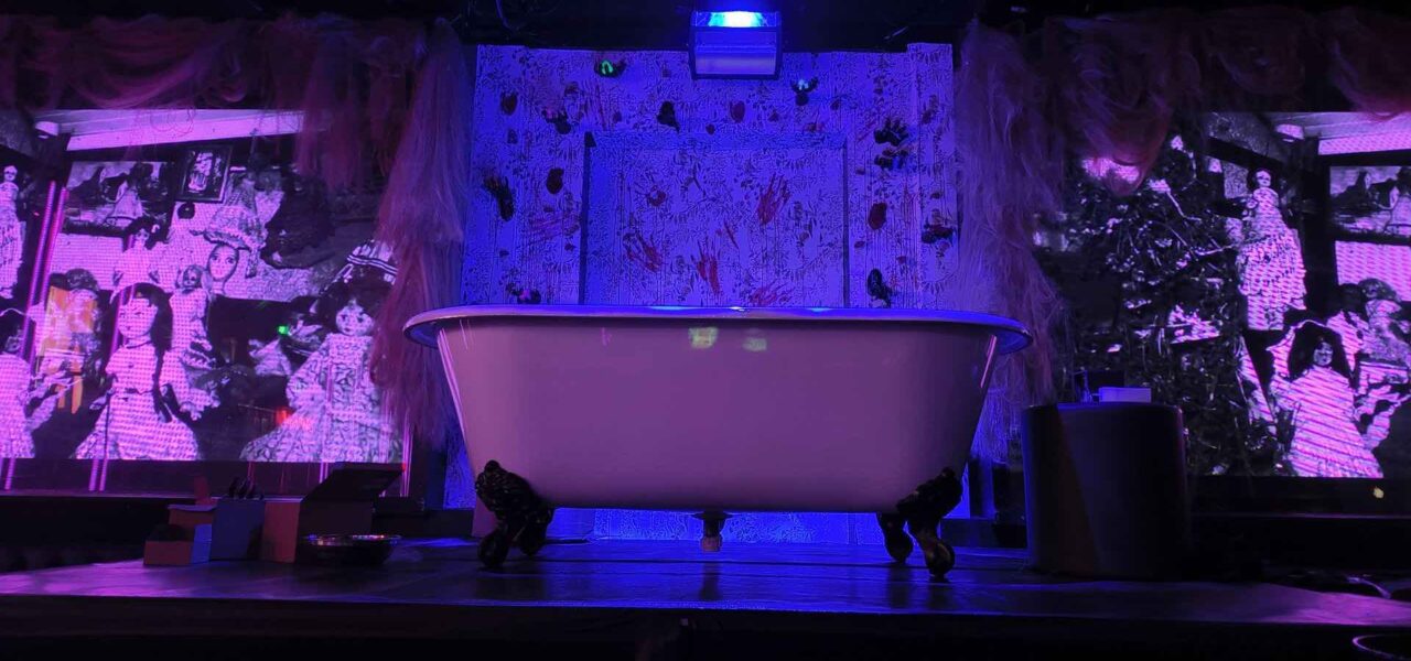 Halloween Stage Design with Bathtub Scene