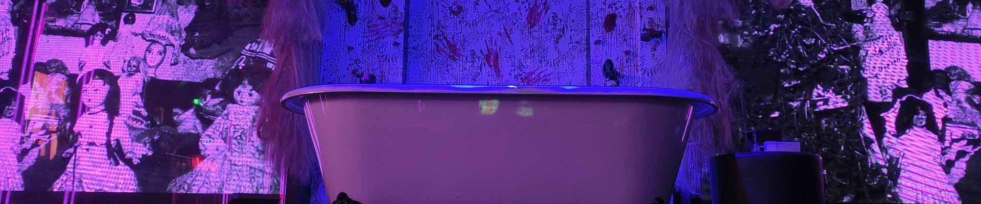Halloween Stage Design with Bathtub Scene