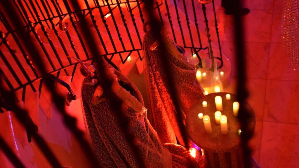 The details of our Cult Awakening event theming, perfect for premium Halloween installations.