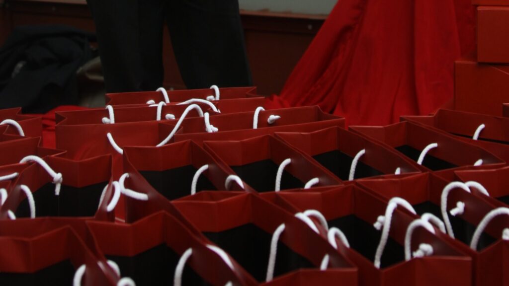 Goody bags and PR gifts used to welcome guests at a luxury gala dinner event.