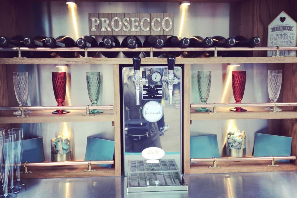 A mobile prosecco bar for events.