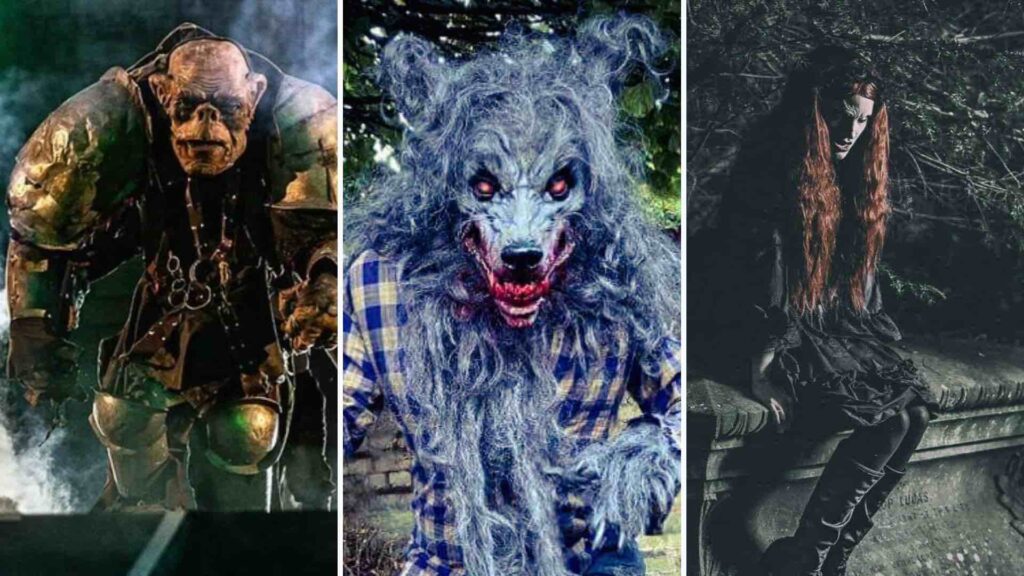 Werewolf, troll and vampire monster entertainers for Halloween events. 