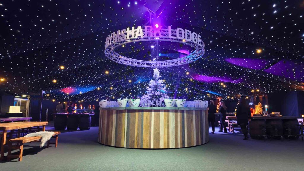 We provide expert tips that add subtle but impactful luxury touches to any event, such as this bespoke bar designed for GYMSHARK.