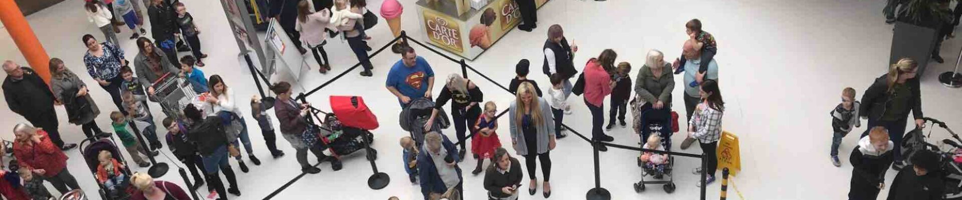At the shopping centre activation, visitors queued eagerly for the chance to snap a picture with their favourite superheroes.