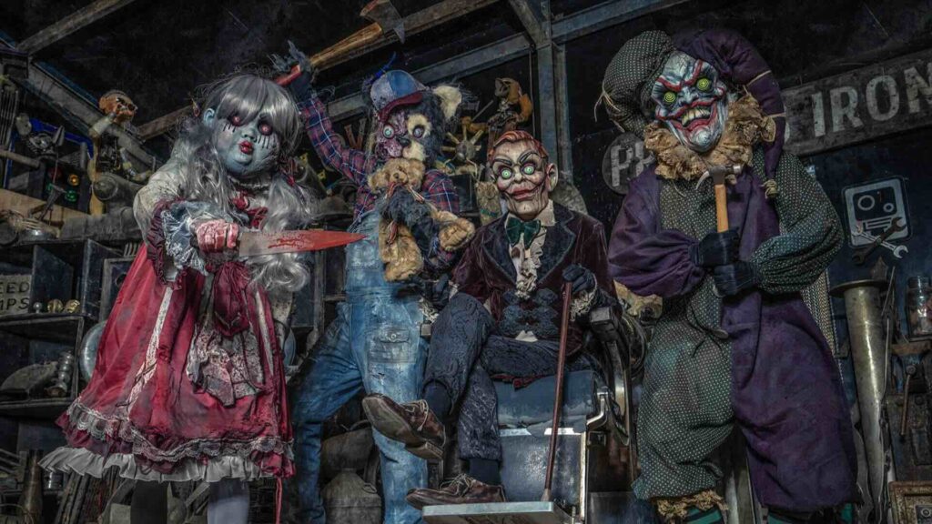 A group of creepy haunted doll scare actors and other peformers for hire.