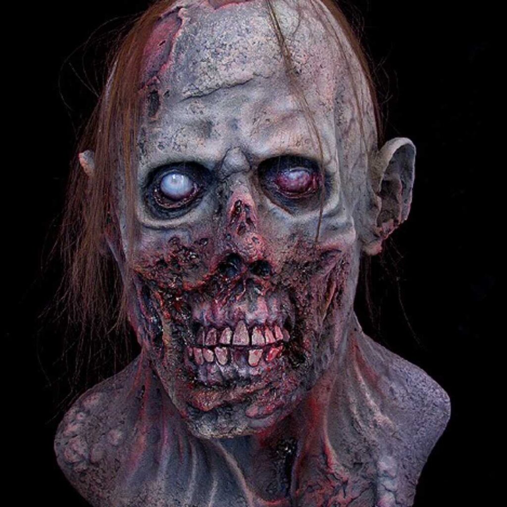Terrifying Zombie character available to hire for Halloween events.