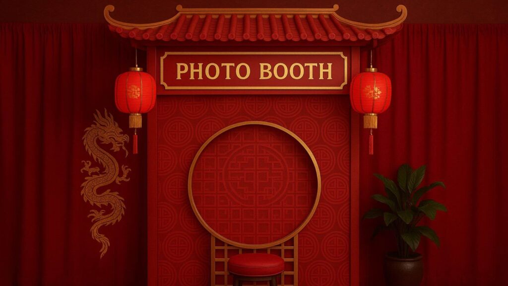 Chinese New Year themed event photo booth concept generated by AI.