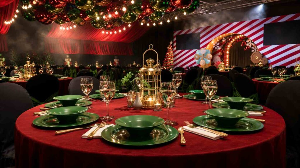 A render of a Toyland Gala Dinner theme by our Event Designer.