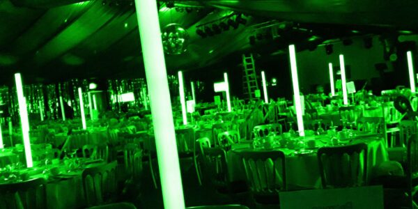 LED sabre centrepiece for corporate events.