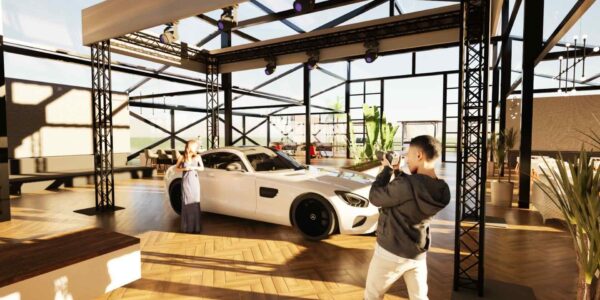 Luxury-Event-Structure-Car-Centrepiece